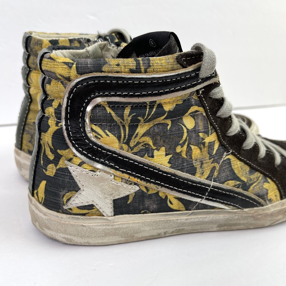 GOLDEN GOOSE Black Yellow Field Slide Sneakers Rare Size 37 - Picture 4 of 15